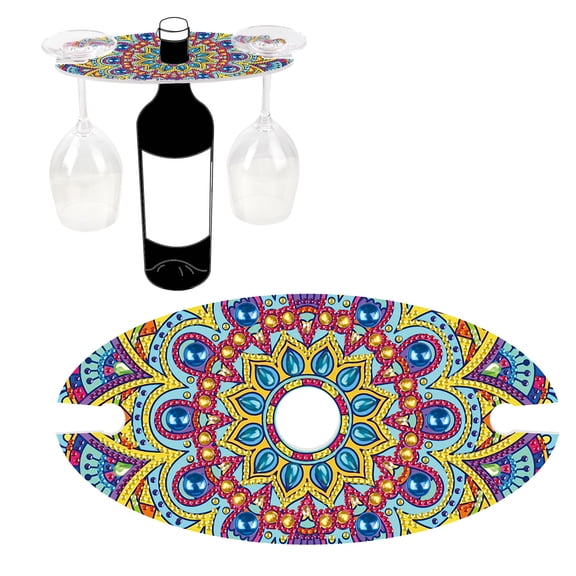 Diamond Painting Kit Wine Rack, Mandala DIY 5D Creative Rhinestone Wine Rack Craft Set Suitable for Bars, Kitchens, and Restaurant Home Decor