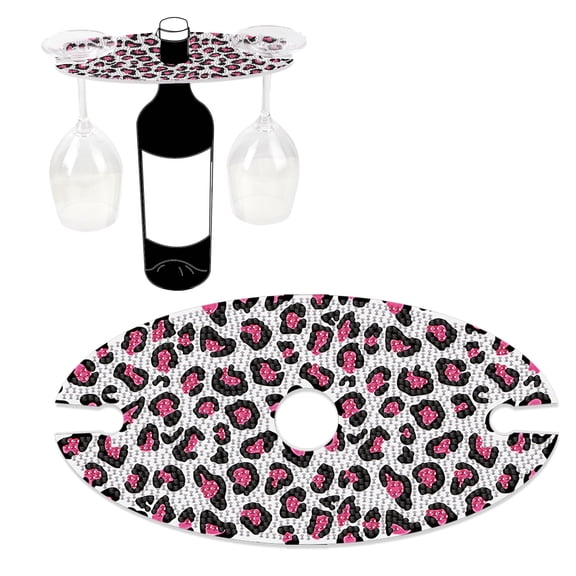 Diamond Painting Kit Wine Rack, Red Leopard Print DIY 5D Creative Rhinestone Wine Rack Craft Set Suitable for Bars, Kitchens, and Restaurant Home Decor