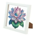 thumbnail image 1 of Diamond Painting Kit with Frame Beautiful Lotus Special Shape Creative Diamond Art For Home Decor and Gifts 6.69 x 6.69 in, 1 of 7