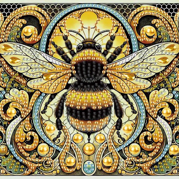 Diamond Painting Kit with Frame, Bee Special Shape Creative Diamond Craft, for Home Decor and Gifts 6.69 x 6.69 in