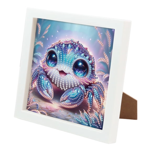 Diamond Painting Kit with Frame Large-Eyed Crab Special Shape Creative Diamond Art For Home Decor and Gifts 6.69 x 6.69 in