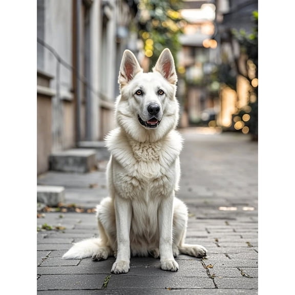 Diamond Painting Kits - 5D Diamond Art Kits Beginner,White German Shepherd DIY Full Drill Diamond Dots Paintings with Diamonds ,Gem Art and Crafts for Home Wall Decor ,16X12inch