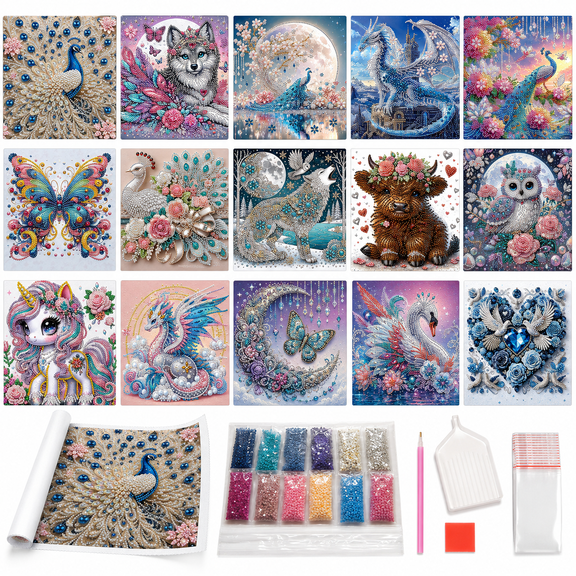 Diamond Painting Kits for Adults, 5D Pearl Diamond Art Kits with Special Shaped Rhinestones, DIY Gem Art Painting Kit for Beginners, Crystal Pearl Painting Craft Set for Home Wall Decor Gift,A5