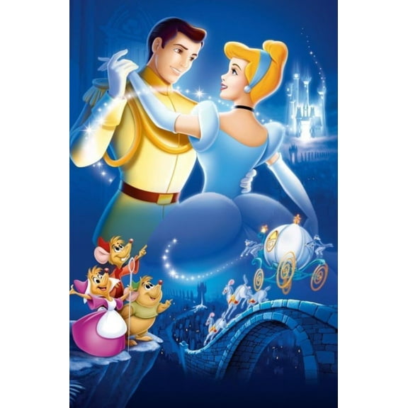 Diamond Painting Kits for Adults&Beginners DIY 5D Diamond Art Paint with Round Diamonds Full Drill Cinderella Gem Art Painting Kit for Home Wall Decor Gifts(12x16inch)