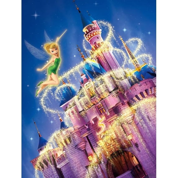 Diamond Painting Kits for Adults&Beginners DIY 5D Diamond Art Paint with Round Diamonds Full Drill Tinker Bell Gem Art Painting Kit for Home Wall Decor Gifts(12x16inch)