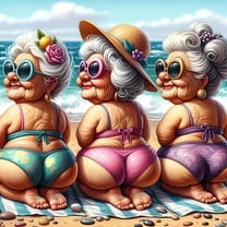 Diamond Painting Kits for Adults Cartoon Beach Grandmothers Full Drill DIY Diamond Art for Adults Beginners Picture Art Crystal Painting for Home Wall Decor