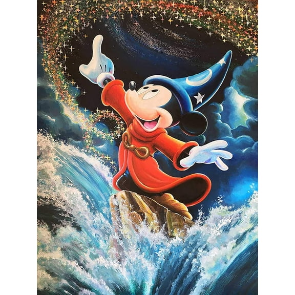 Diamond Painting Kits for Adults Cartoon Beginners Round Full Drill 5D DIY Diamond Art Kits Mickey and Minnie Picture Art for Home Wall Decor Gift 12x16 inch