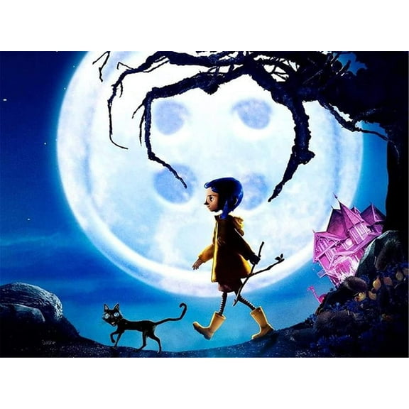 Diamond Painting Kits for Adults Cartoon Theme Coraline Full Drill DIY Diamond Art for Adults Beginners Picture Art Crystal Painting for Home Wall Decor