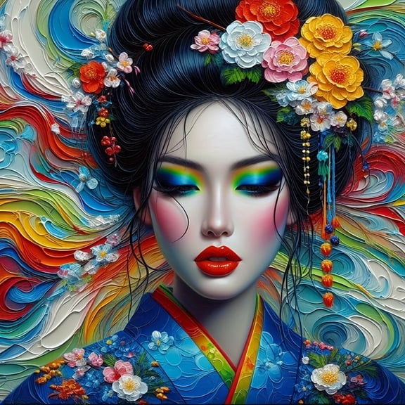 Diamond Painting Kits for Adults Drill Dalmatian Beauty Figure and Flower Full Drill DIY Diamond Art for Adults Beginners Picture Art Crystal Painting for Home Wall Decor