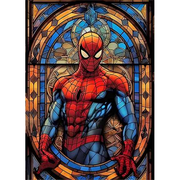 Diamond Painting Kits for Adults and Kids, Full Drill Round Rhinestone Paint with Diamonds,Cross Stitch Embroidery ArtDiamond Art (Spider-Man 12X16 Inch)