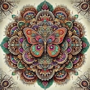 Diamond Painting Kits for Adults Mandala Butterfly, 5D DIY Diamond Art Kits for Beginners, Round Full Drill Diamond Gem Art Craft for Home Wall Decoration Gift 12 12inch