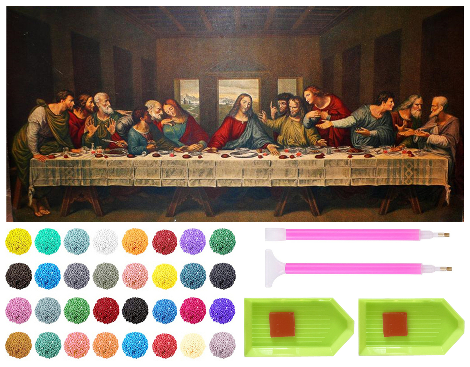 Diamond Painting Kits for Adults, The Last Supper Full Drill 5D Diamond Art  Kit DIY Paint by Number Diamonds Dots Paintings Gem Art for Home Wall  Decoration Gift (32x16in) 