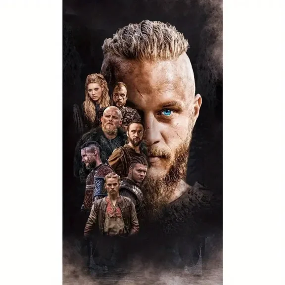 Diamond Painting Kits for Adults - Vikings Diamond Art Kits for Adults,Round 5D Scenery Gem Art Kits for Adult DIY Crafts Kits Gift Home Wall Decor Gifts