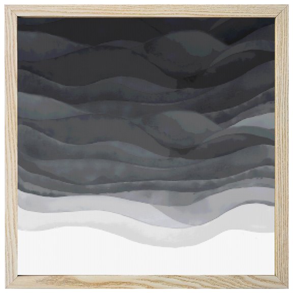Diamond Painting Kits Black Ocean Waves 5D Diamond Painting Dots Gem Craft Framed Canvas Gradient Abstract Art Full Drill Diamond Art Paintings for Adults Beginners Living Room Wall Decor 12x12 Inch