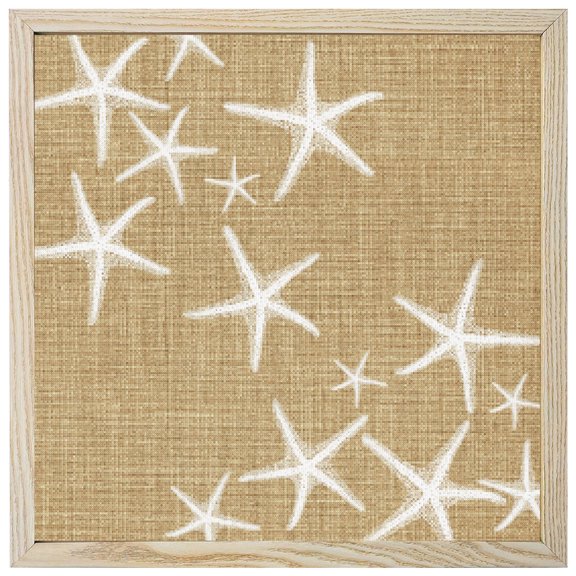 Diamond Painting Kits Brown Coastal Starfish 5D Diamond Painting Dots Gem Craft Framed Canvas Ocean Beach Marine Life Full Drill Diamond Art Paintings for Living Room Wall Decor 12x12 Inch