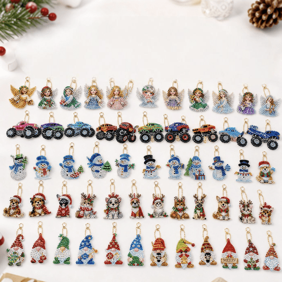 Diamond Painting Kits, Christmas Diamond Art Kits for Adults, Diamond Art Christmas Ornaments, Craft Kits for Adults, Christmas Decorations, 10 Pcs Themed 5D Diamond Painting