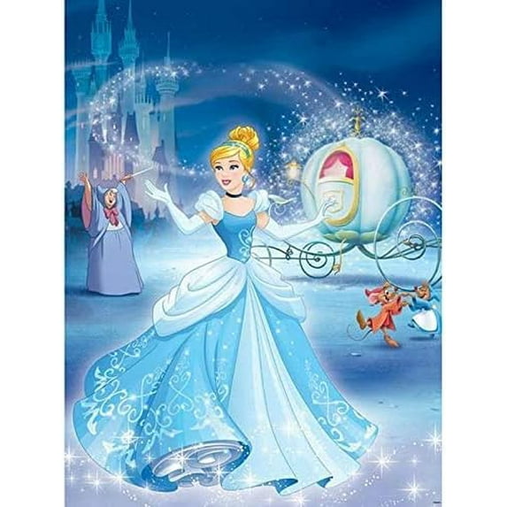 Diamond Painting Kits - Cinderella Princess 5D Diamond Art for Adults Full Drill Round Crystal Pictures Home Wall Art