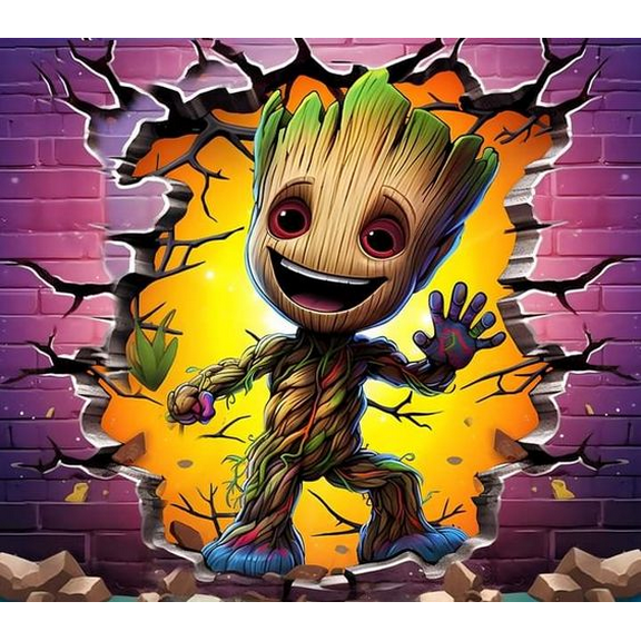 Diamond Painting Kits- Full Drill Scenery Diamond Painting,Groot 5d Diamond Art,Gem Art for Adults Wall Home Decor 12x16inch