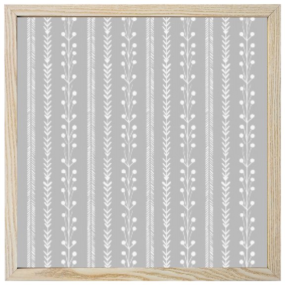Diamond Painting Kits Grey Leaves Lines 5D Diamond Painting Dots Gem Craft Framed Canvas Leaf Vines Vertical Stripes Full Drill Diamond Art Paintings for Living Room Wall Decor 12x12 Inch