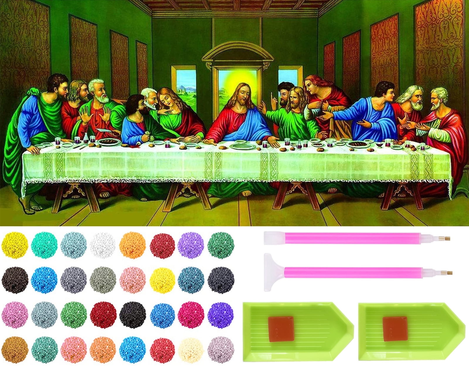 Diamond Painting Kits, Large Size 33.5x15.8in Da Vinci's The Last Supper 5D Full Drill Diamond Painting Art Craft Kit Wall Decor DIY Christmas Gift, #2
