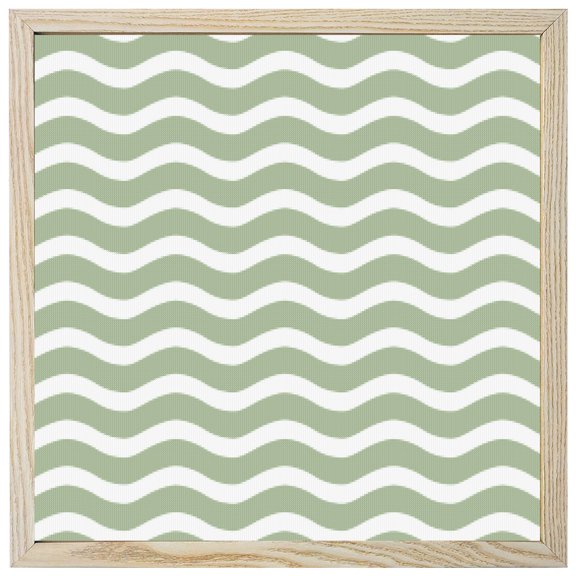 Diamond Painting Kits Nautical Waves 5D Diamond Painting Dots Gem Craft Framed Canvas Sage Green Lines Striped Full Drill Diamond Art Paintings for Adults Beginners Living Room Wall Decor 12x12 Inch