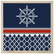 Diamond Painting Kits Navigation 5D Diamond Painting Dots Gem Craft Framed Canvas Red Navy Blue Geometric Stripes Full Drill Diamond Art Paintings for Living Room Wall Decor 12x12 Inch