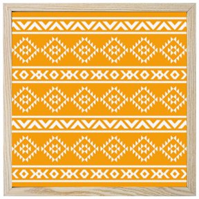 Diamond Painting Kits Orange Tribal Geometric 5D Diamond Painting Dots Gem Craft Framed Canvas Abstract Boho Ethnic Full Drill Diamond Art Paintings for Living Room Wall Decor 12x12 Inch