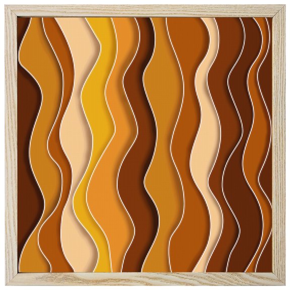 Diamond Painting Kits Orange Waves 5D Diamond Painting Dots Gem Craft Framed Canvas Abstract Lines Full Drill Diamond Art Paintings for Adults Beginners Living Room Home Wall Decor 12x12 Inch