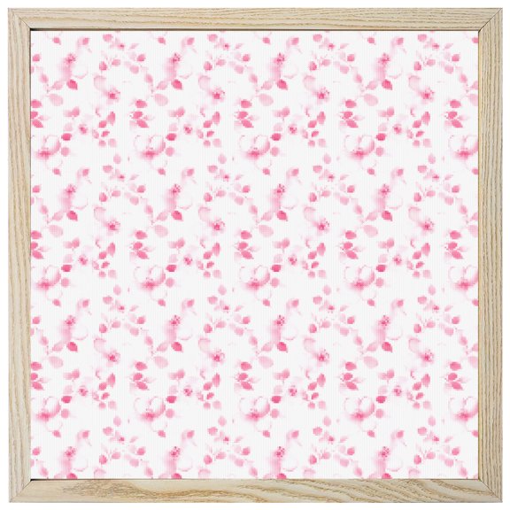Diamond Painting Kits Pink Floral 5D Diamond Painting Dots Gem Craft Framed Canvas Watercolor Flower Leaf Full Drill Diamond Art Paintings for Adults Beginners Living Room Home Wall Decor 12x12 Inch