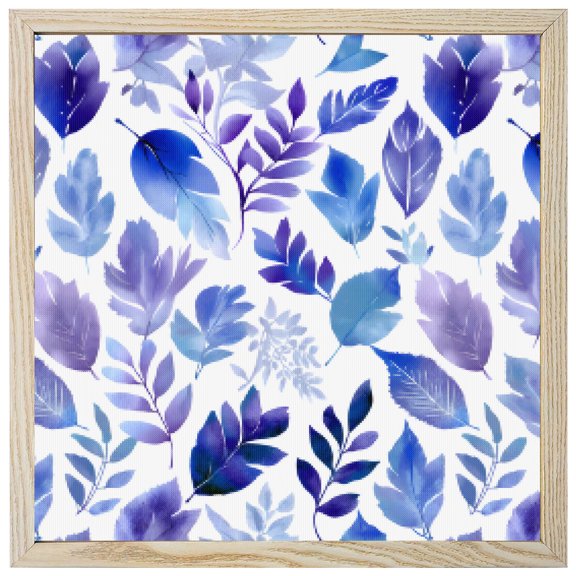 Diamond Painting Kits Purple Leaf 5D Diamond Painting Dots Gem Craft Framed Canvas Watercolor Leaves Plants Full Drill Diamond Art Paintings for Adults Beginners Living Room Wall Decor 12x12 Inch