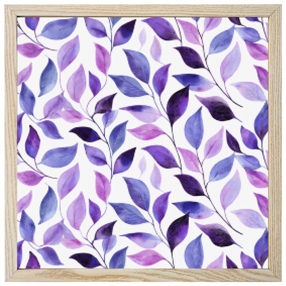 Diamond Painting Kits Purple Leaves 5D Diamond Painting Dots Gem Craft Framed Canvas Spring Leaf Plants Full Drill Diamond Art Paintings for Adults Beginners Living Room Home Wall Decor 12x12 Inch