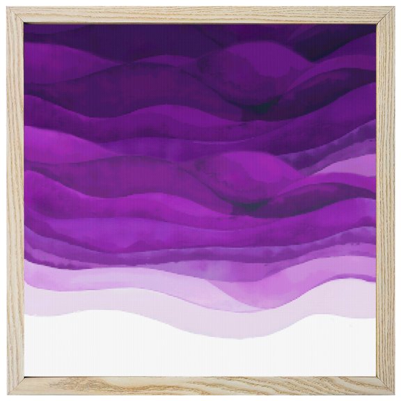 Diamond Painting Kits Purple Ocean Waves 5D Diamond Painting Dots Gem Craft Framed Canvas Gradient Abstract Art Full Drill Diamond Art Paintings for Living Room Wall Decor 12x12 Inch