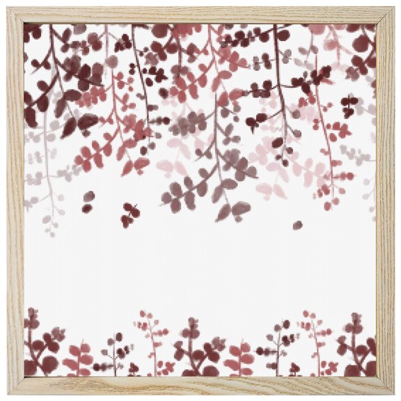 Diamond Painting Kits Red Leaves 5D Diamond Painting Dots Gem Craft Framed Canvas Farmhouses Leaf Branches Full Drill Diamond Art Paintings for Adults Beginners Living Room Wall Decor 12x12 Inch