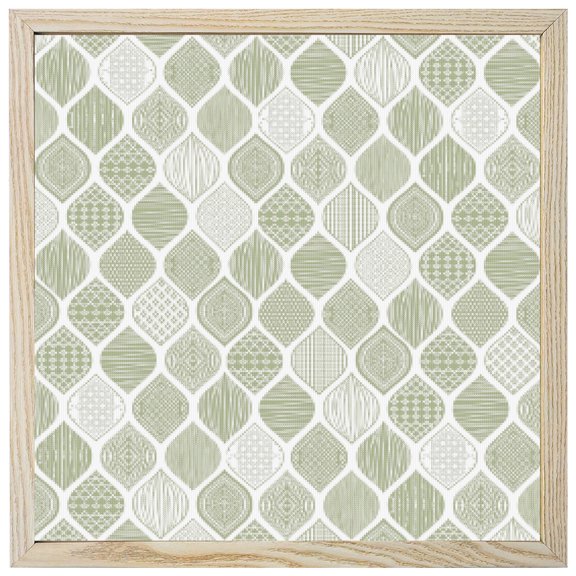 Diamond Painting Kits Sage Green Geometric 5D Diamond Painting Dots Gem Craft Framed Canvas Abstract Moroccan Texture Full Drill Diamond Art Paintings for Living Room Wall Decor 12x12 Inch