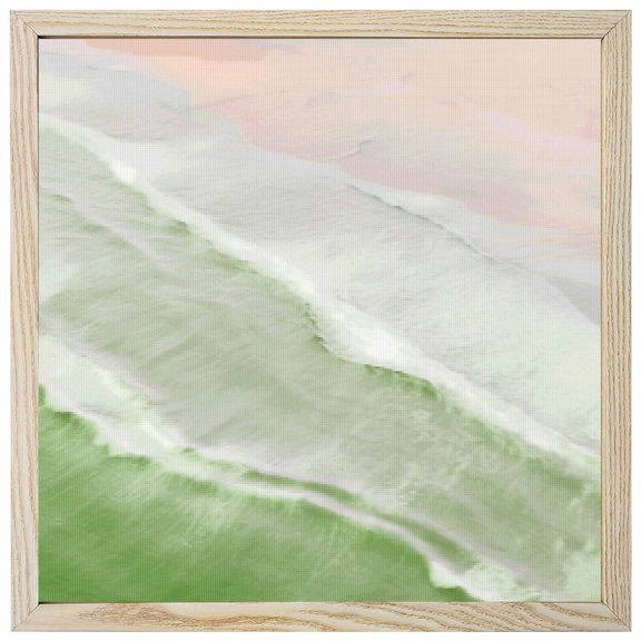 Diamond Painting Kits Sage Green Ocean Waves 5D Diamond Painting Dots Gem Craft Framed Canvas Ombre Beach Spray Full Drill Diamond Art Paintings for Living Room Wall Decor 12x12 Inch