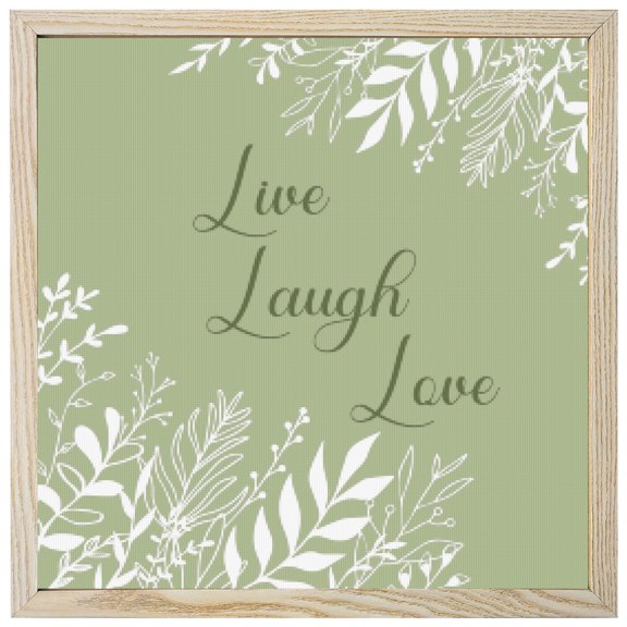 Diamond Painting Kits Sage Green Rustic Wood Grain 5D Diamond Painting Dots Gem Craft Framed Canvas Leaves Laugh Love Full Drill Diamond Art Paintings for Living Room Wall Decor 12x12 Inch