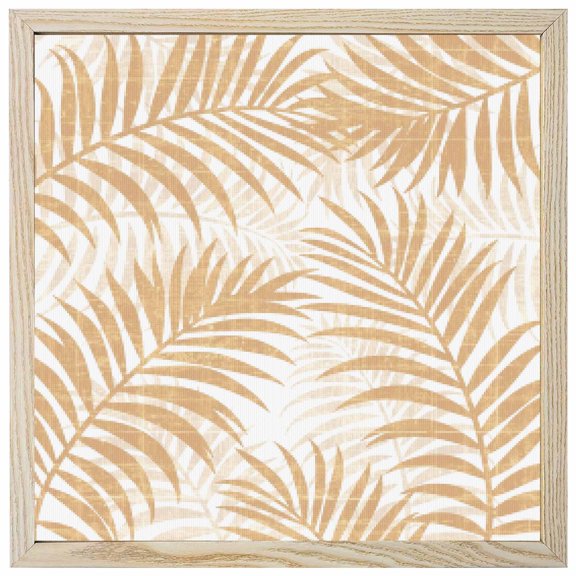 Diamond Painting Kits Summer Palm Leaves 5D Diamond Painting Dots Gem Craft Framed Canvas Beige Tropical Leaf Plant Full Drill Diamond Art Paintings for Living Room Wall Decor 12x12 Inch