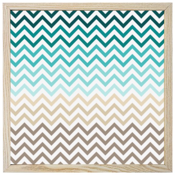 Diamond Painting Kits Teal Beige Striped 5D Diamond Painting Dots Gem Craft Framed Canvas Ombre V Shaped Stripes Full Drill Diamond Art Paintings for Living Room Wall Decor 12x12 Inch