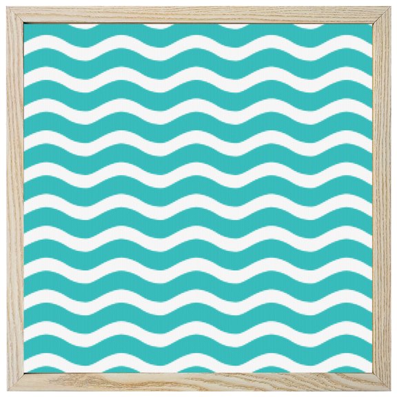 Diamond Painting Kits Teal Green Nautical Waves 5D Diamond Painting Dots Gem Craft Framed Canvas Lines Stripes Full Drill Diamond Art Paintings for Adults Beginners Living Room Wall Decor 12x12 Inch