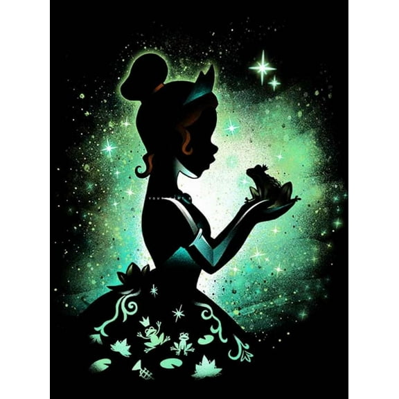 Diamond Painting Kits - Tiana Princess 5D Diamond Art for Adults Full Drill Round Crystal Pictures Home Wall Art (12" X 16")