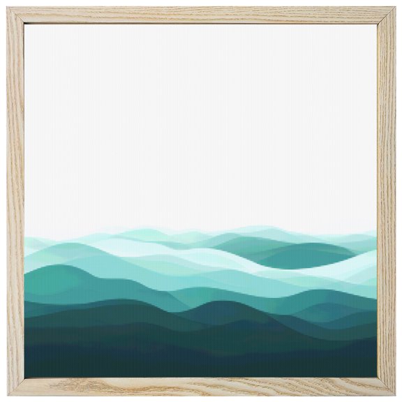Diamond Painting Kits Turquoise Waves 5D Diamond Painting Dots Gem Craft Framed Canvas Ocean Spray Lines Full Drill Diamond Art Paintings for Adults Beginners Living Room Home Wall Decor 12x12 Inch