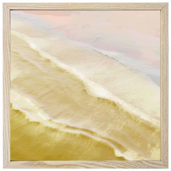 Diamond Painting Kits Yellow Ocean Waves 5D Diamond Painting Dots Gem Craft Framed Canvas Ombre Beach Spray Full Drill Diamond Art Paintings for Adults Beginners Living Room Wall Decor 12x12 Inch