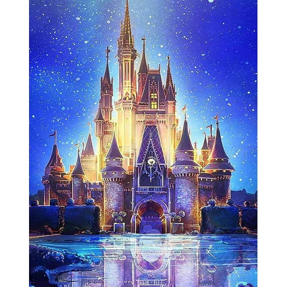 Diamond Painting Kits for Adults, Castle 5D DIY Diamond Art Kits Full Drill Diamond Dots for Gift Wall Decor and Relaxation Gem Arts 12x16 inch