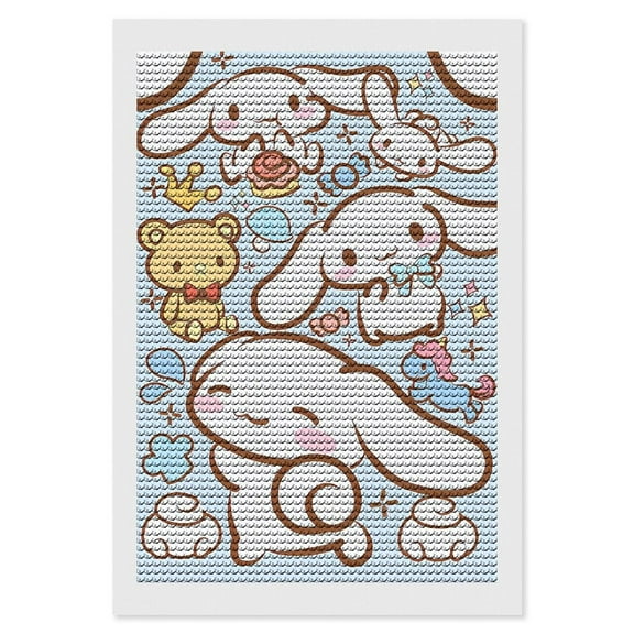 Diamond Painting Kits for Adults Cinnamoroll Diamond Art Gem Art Painting Full Drill Round Art Gem Painting Kit for Home Wall Decor Gifts 8"x12"