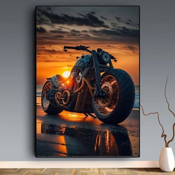 Diamond Painting Kits for Adults Cool Motorcycle Full Drill DIY Diamond Art for Adults Beginners Picture Art Crystal Painting for Home Wall Decor