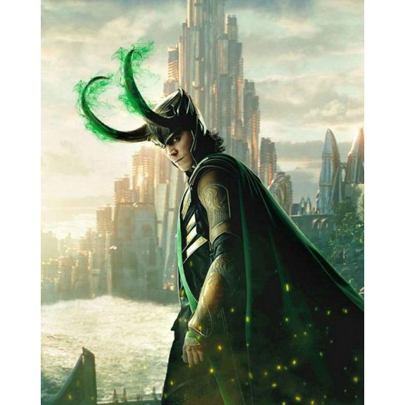 Diamond Painting Kits for Adults, Diamond Painting Stitch Gem Art Craft DIY Home Wall Decor 12x16 inch (Loki Diamond Painting)
