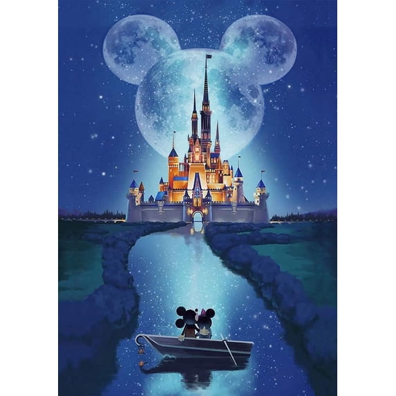 Diamond Painting Kits for Adults, Diamond Painting Stitch Gem Art Craft DIY Home Wall Decor 12x16 inch (Mickey and Minnie Diamond Painting)