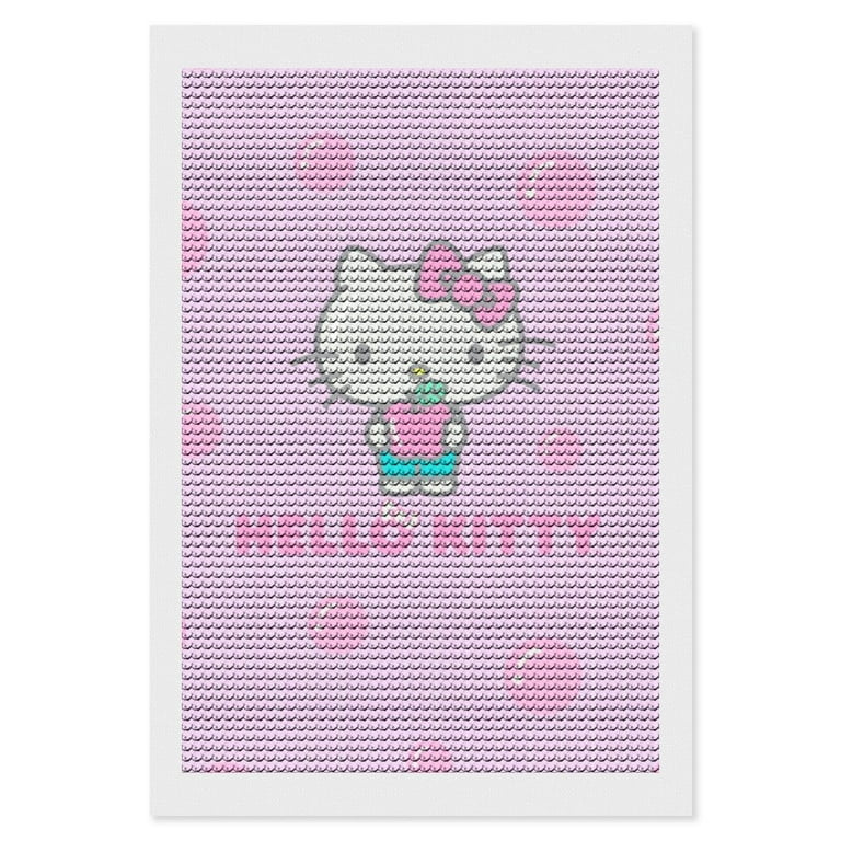 Diamond Painting Kits for Adults Hello Kitty Diamond Art Gem Art Painting  Full Drill Round Art Gem Painting Kit for Home Wall Decor Gifts 12x16