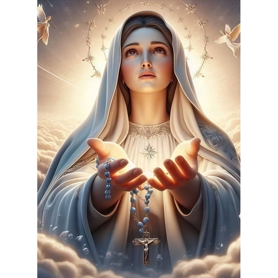 Diamond Painting Kits for Adults Virgin Mary Full Drill DIY Diamond Art for Adults Beginners Picture Art Crystal Painting for Home Wall Decor