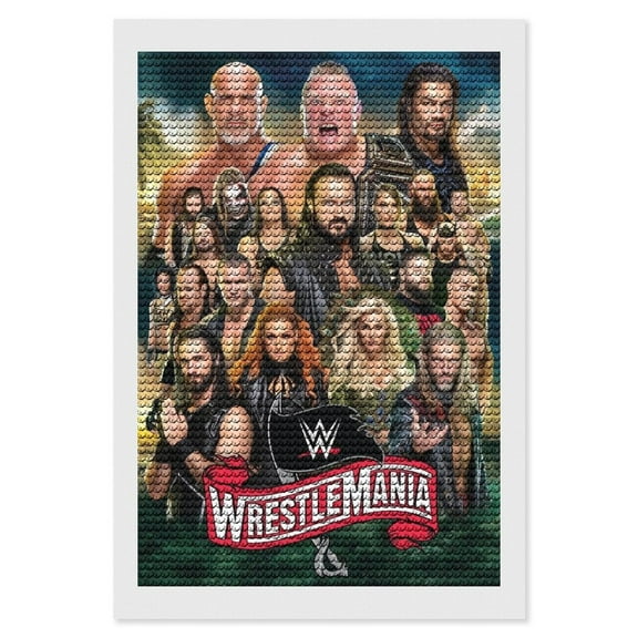 Diamond Painting Kits for Adults WWE Diamond Art Gem Art Painting Full Drill Round Art Gem Painting Kit for Home Wall Decor Gifts 8"x12"